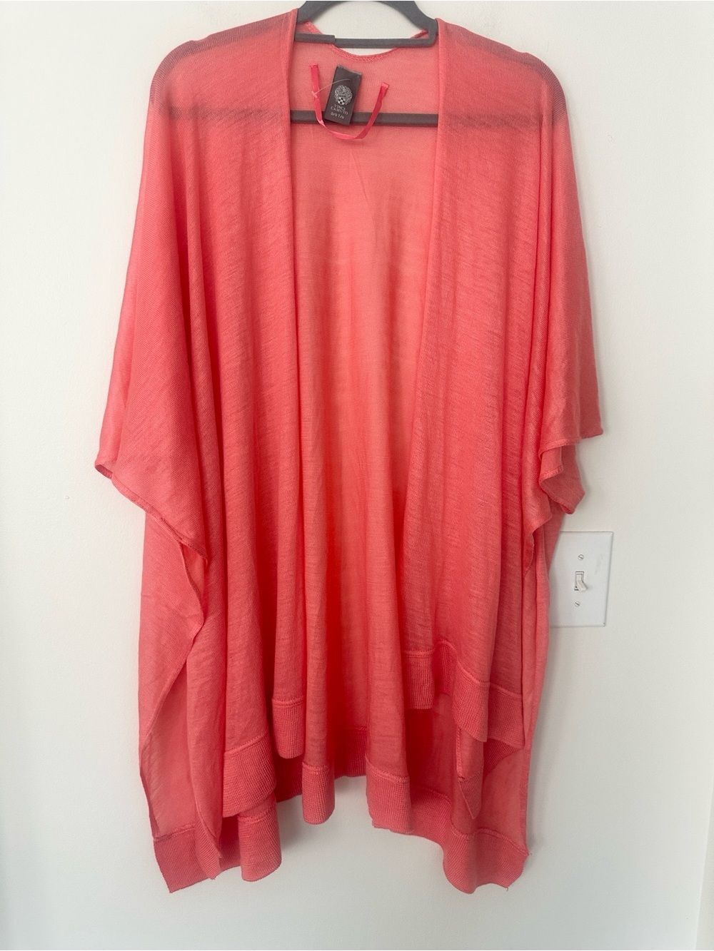Vince Camuto Semi-Sheer Orange Shrug Cardigan Sweater O/S